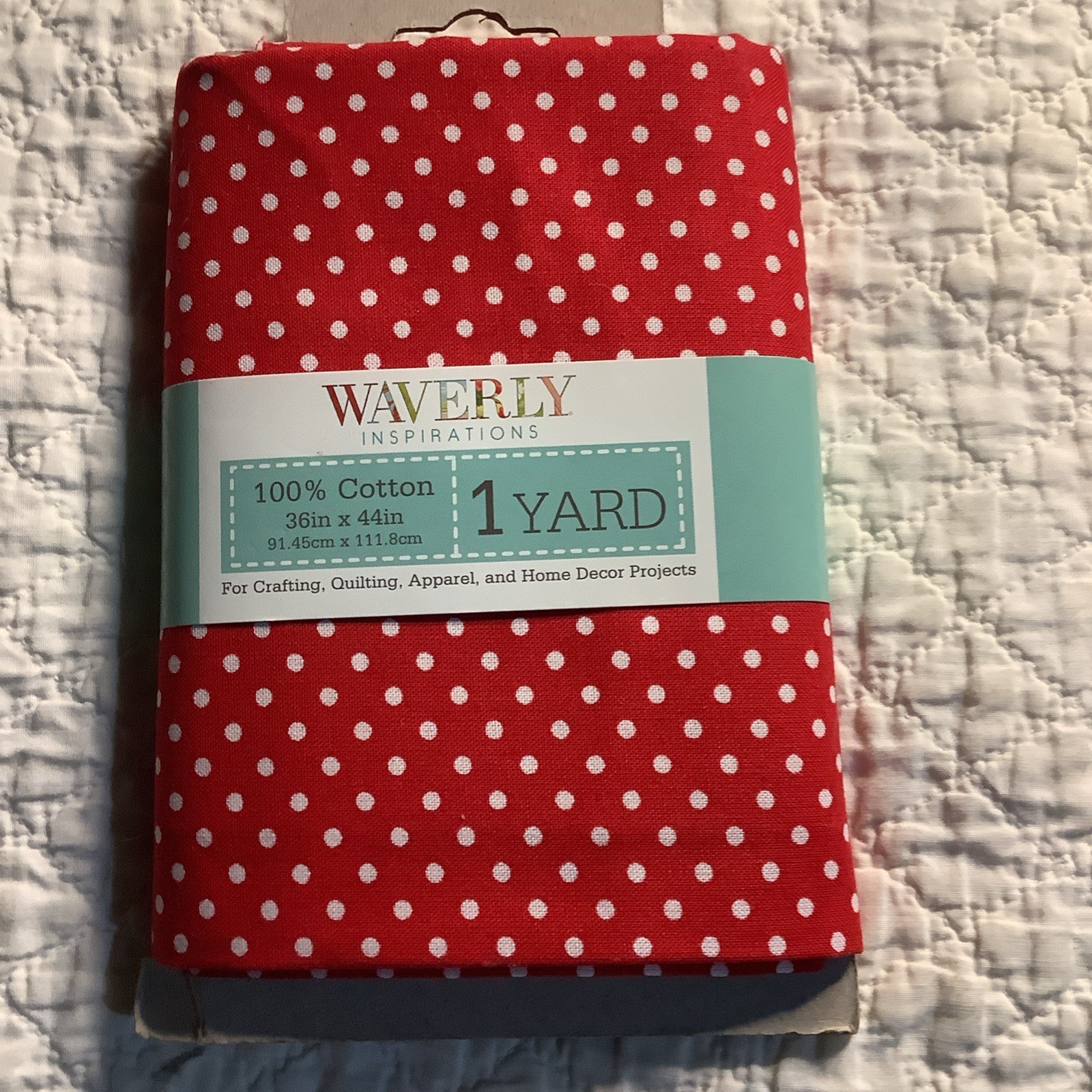 Waverly Inspirations Pre Cut 44″ x 1 Yard 100% Cotton Polka Dot Red White New