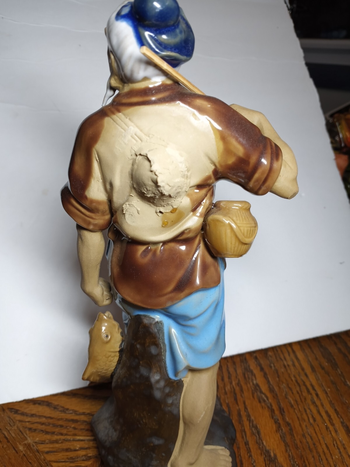 Vintage Shiwan Mudman Fisherman Statue