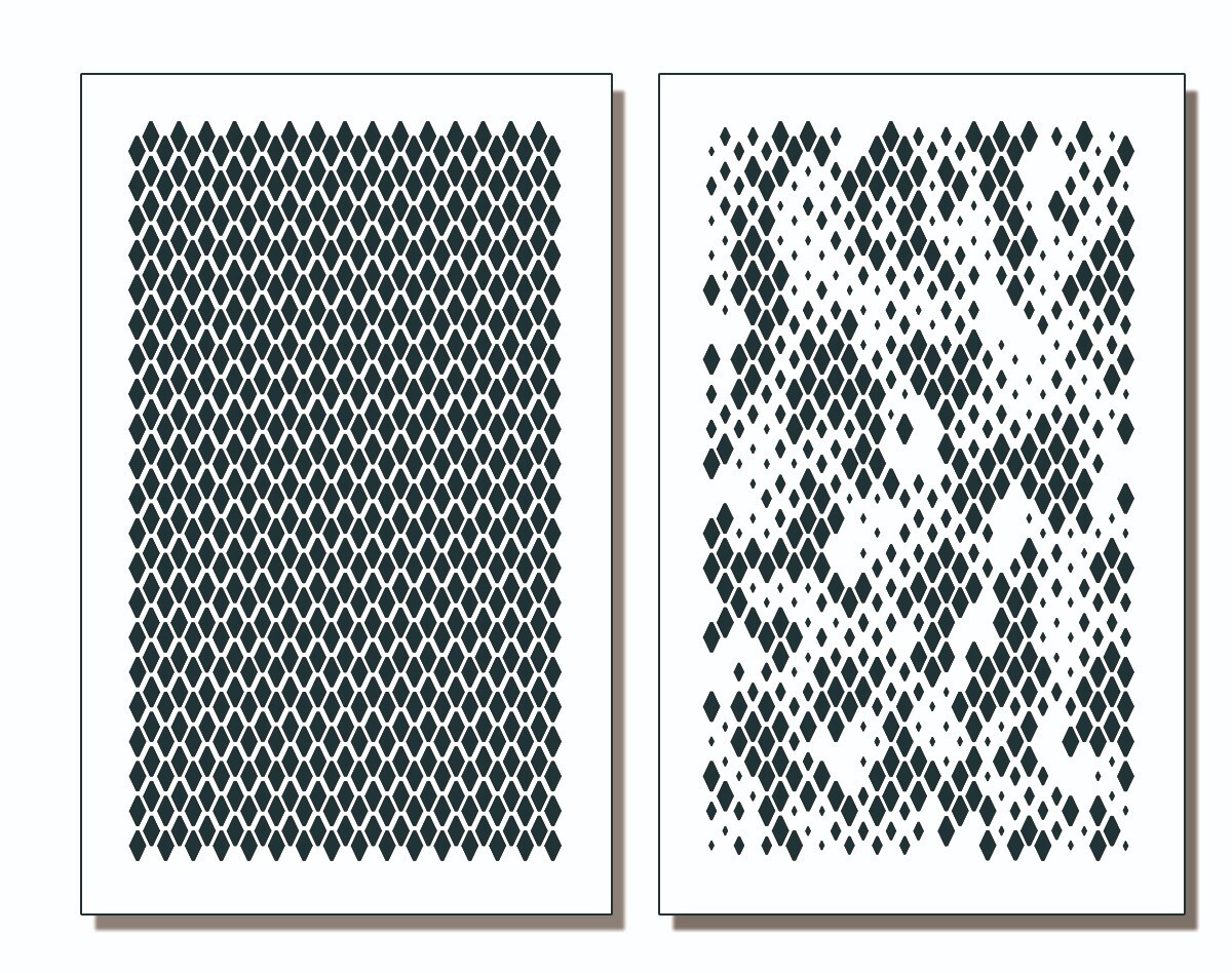2 PACK Mylar Camouflage Stencils DIY Rifle Gun Airbrush Paint Mask Diamond CAMO