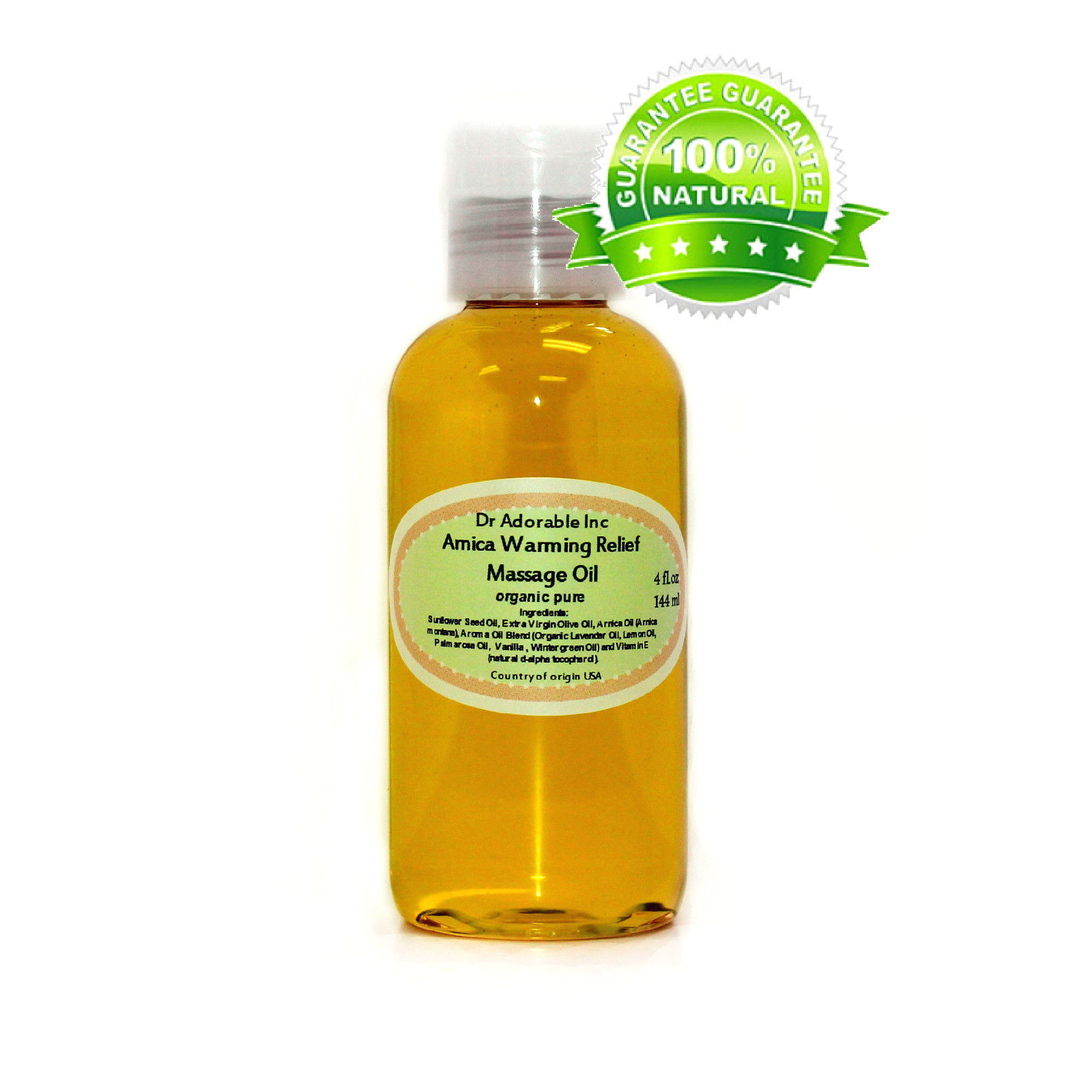 Arnica Warming Relief Massage/Body Oil with Essential Blend Pure & Organic