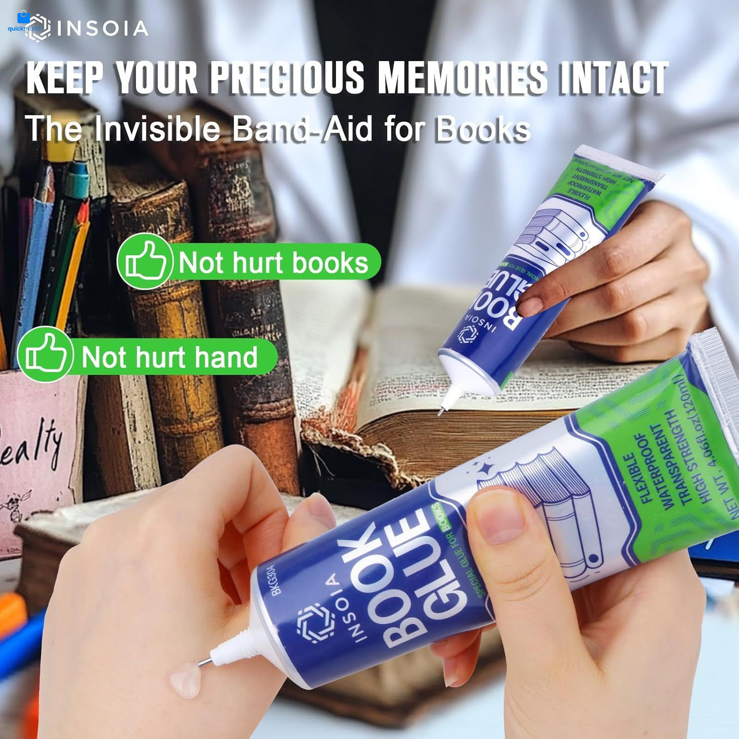 Book Glue, 15ML x 2 Adhesive, Clear Binding x 2