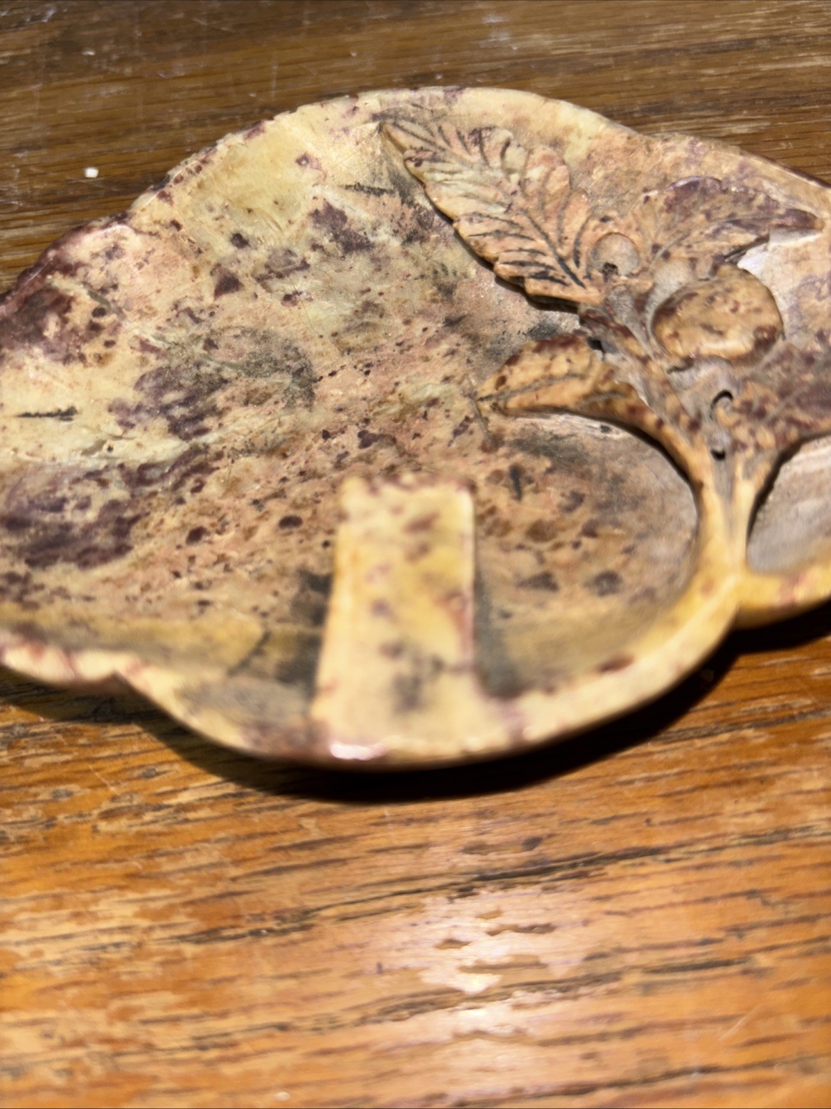 Vintage Antique Hand Carved Asian Soapstone Ashtray
