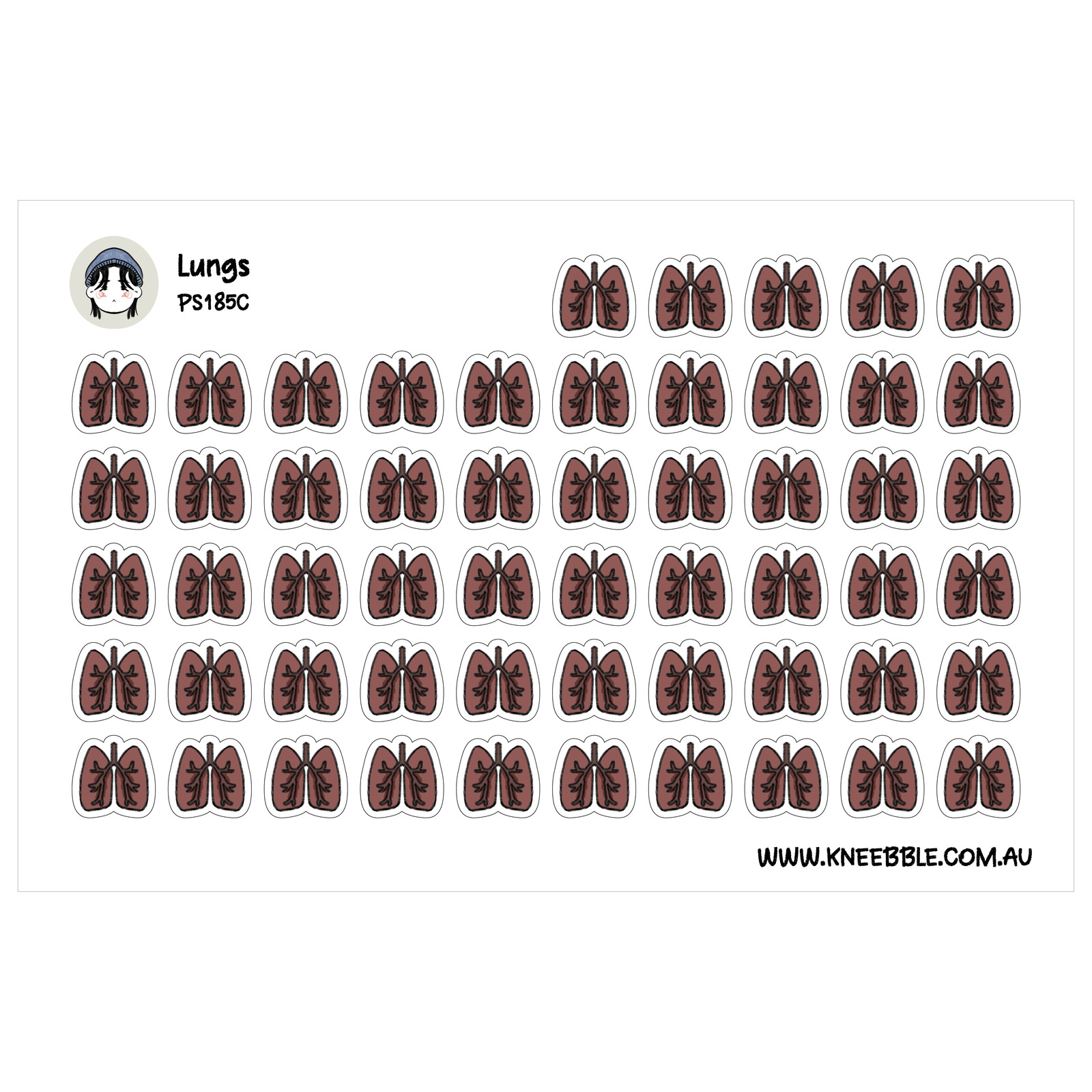 Respiratory System Stickers – Lung Planner & Breathing Tracker Decals for Wellne