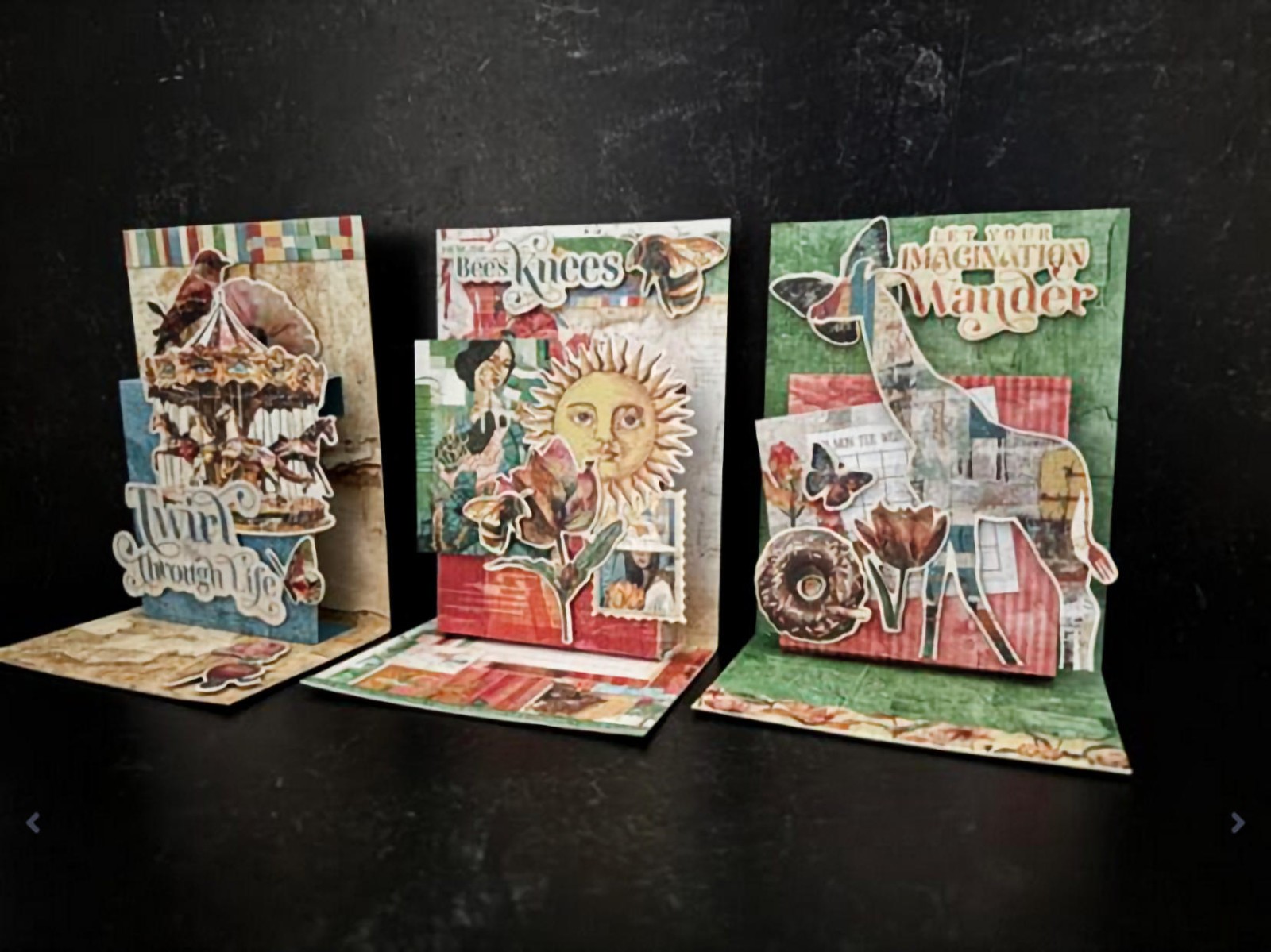 Graphic45 JOURNALING THROUGH TIME COLLAGE POP-UP CARD KIT card making