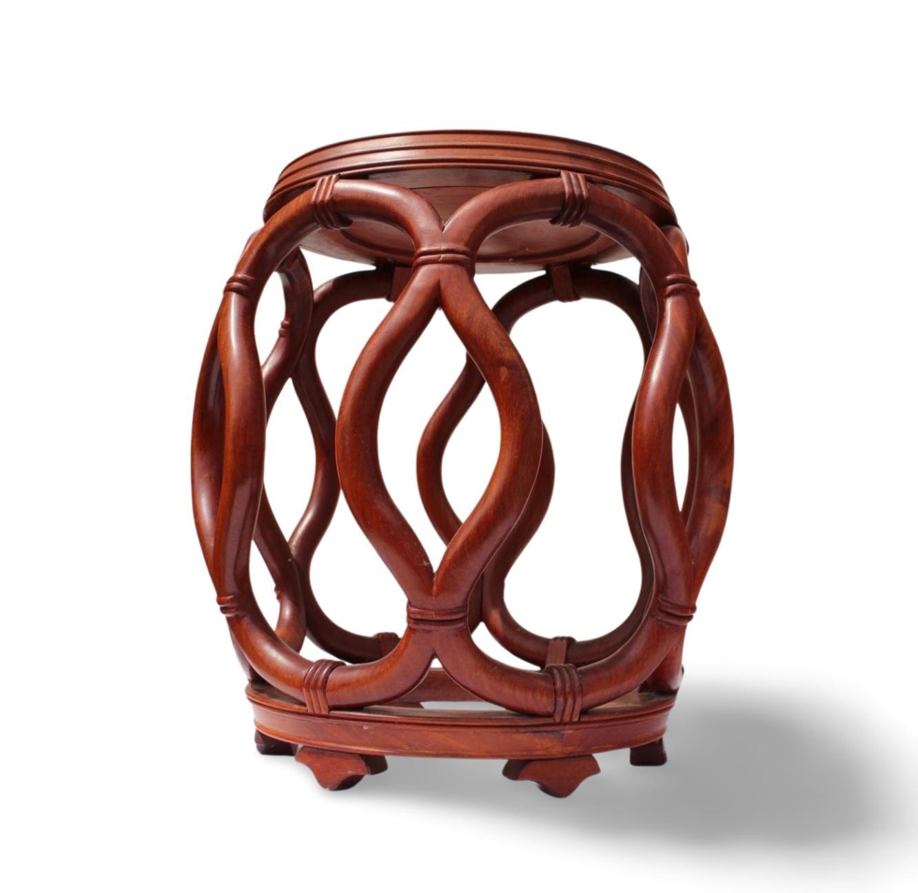 A Hardwood Stool with Porcelain Top