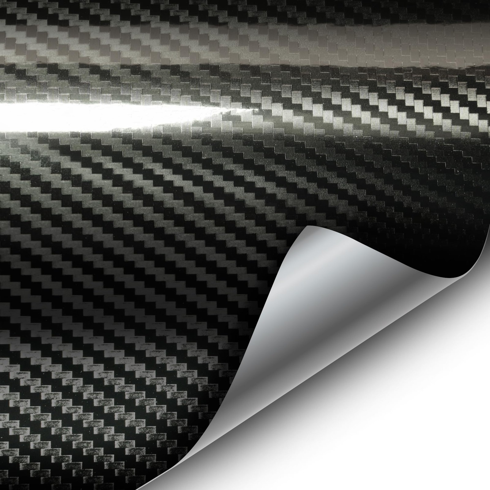 VVIVID Epoxy High Gloss Black Carbon Vinyl Automotive Wrap 0.5ft x 5ft,