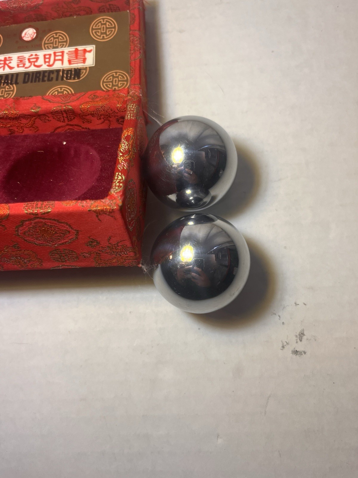Shou Xing Baoding Ball Storage Gift Box Chinese Wood Case