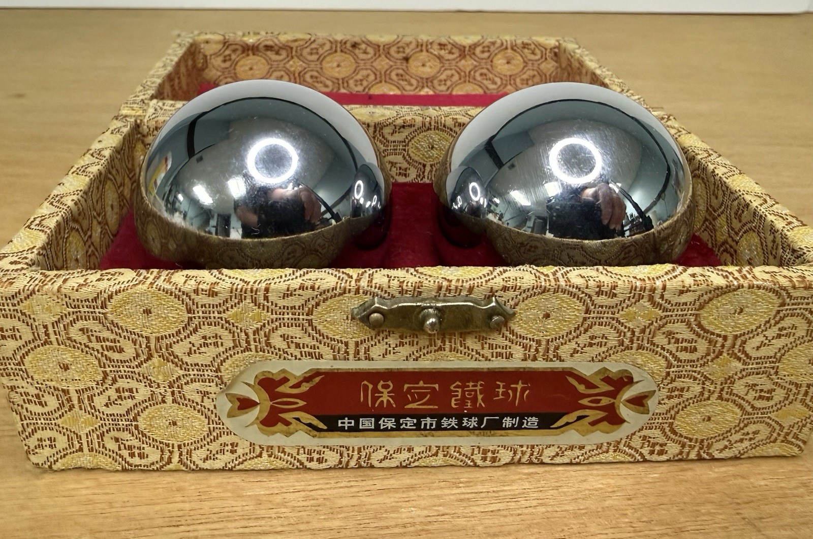 Vintage Baoding Stress Balls Steel Meditation Therapy Exercise Box Set
