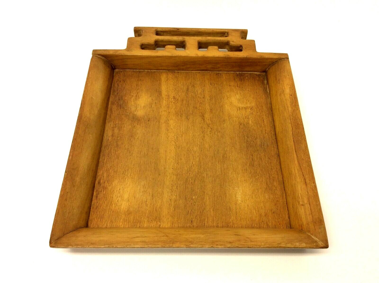Blonde Wood Chinese Drawer Sorting Tray Curved Edge Decorative