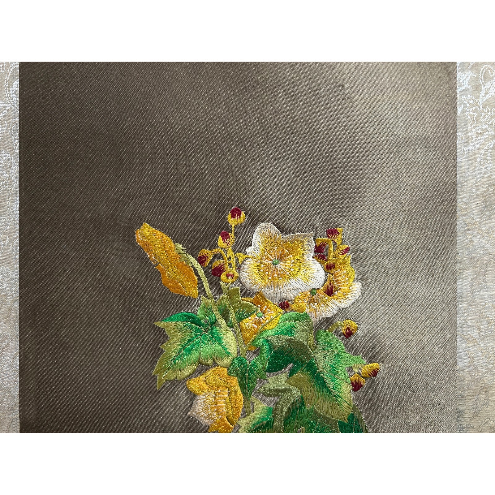 Chinese Flower Vase Embroidery Scroll Painting Wall Art ws4772