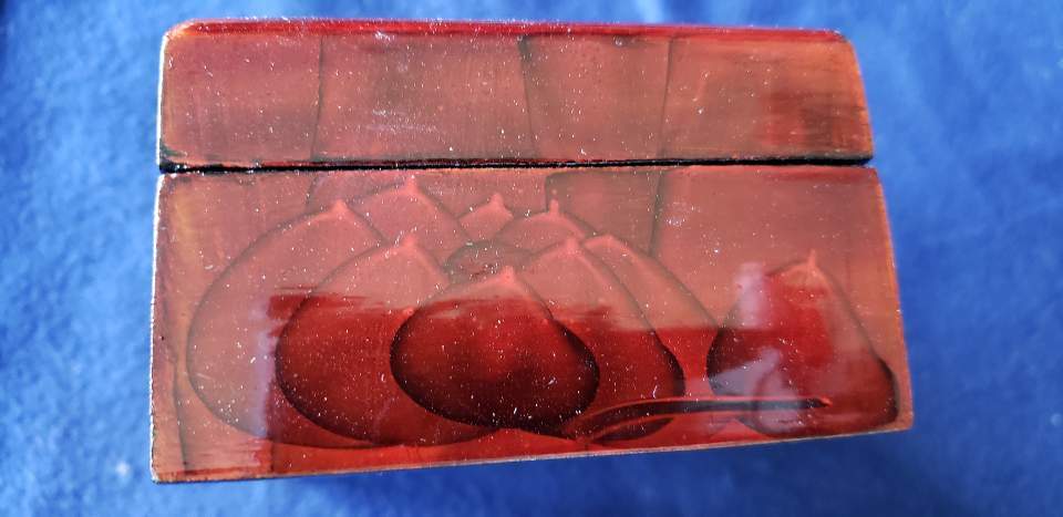 Cork 3D Jewelry Box Shadow Box Glass & Lacquer 6×3.75×2.25″ CHINESE