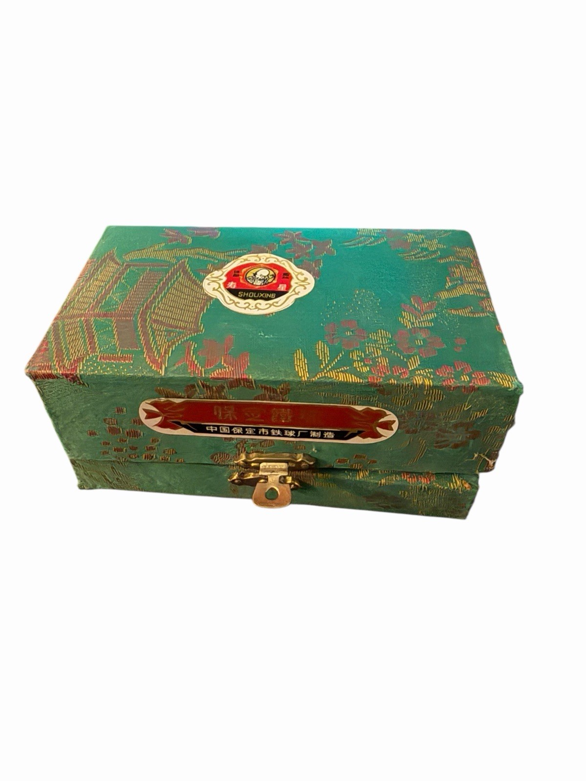 Vintage Chinese Baoding Singing Health Balls Case Hand Exercise Therapy Dragon