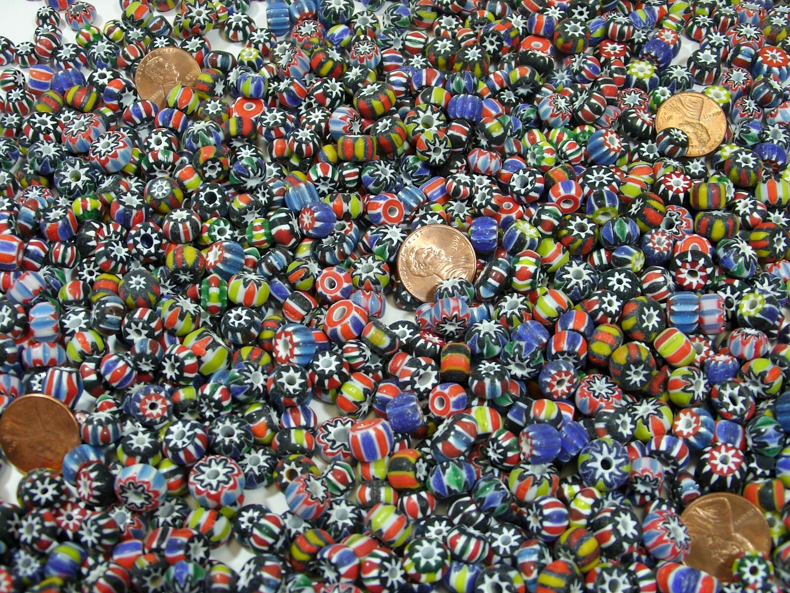 2 Pounds Assorted India Handmade Chevron Glass Spacer Beads Bulk Lot (PMP-21)
