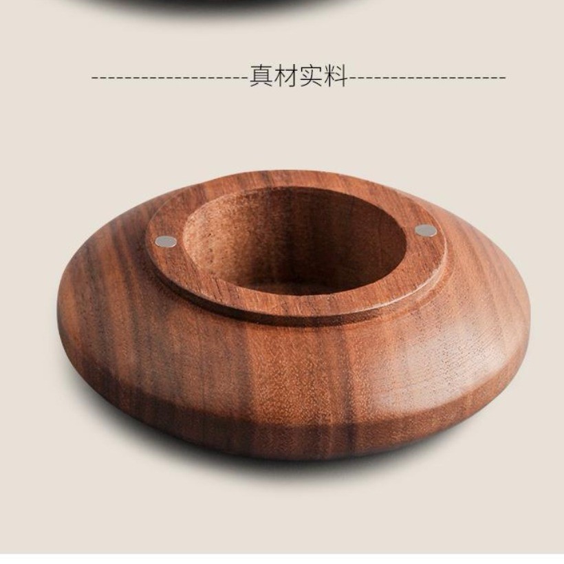 Walnut Wood Car Aromatherapy Holder 9×3cm Magnetic Lid No Fragrance Included