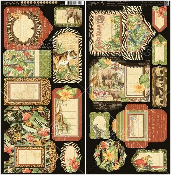 GRAPHIC 45 “SAFARI ADVENTURE” BUNDLE JUNGLE, ZOO, ANIMALS RETIRED SCRAPJACK’S