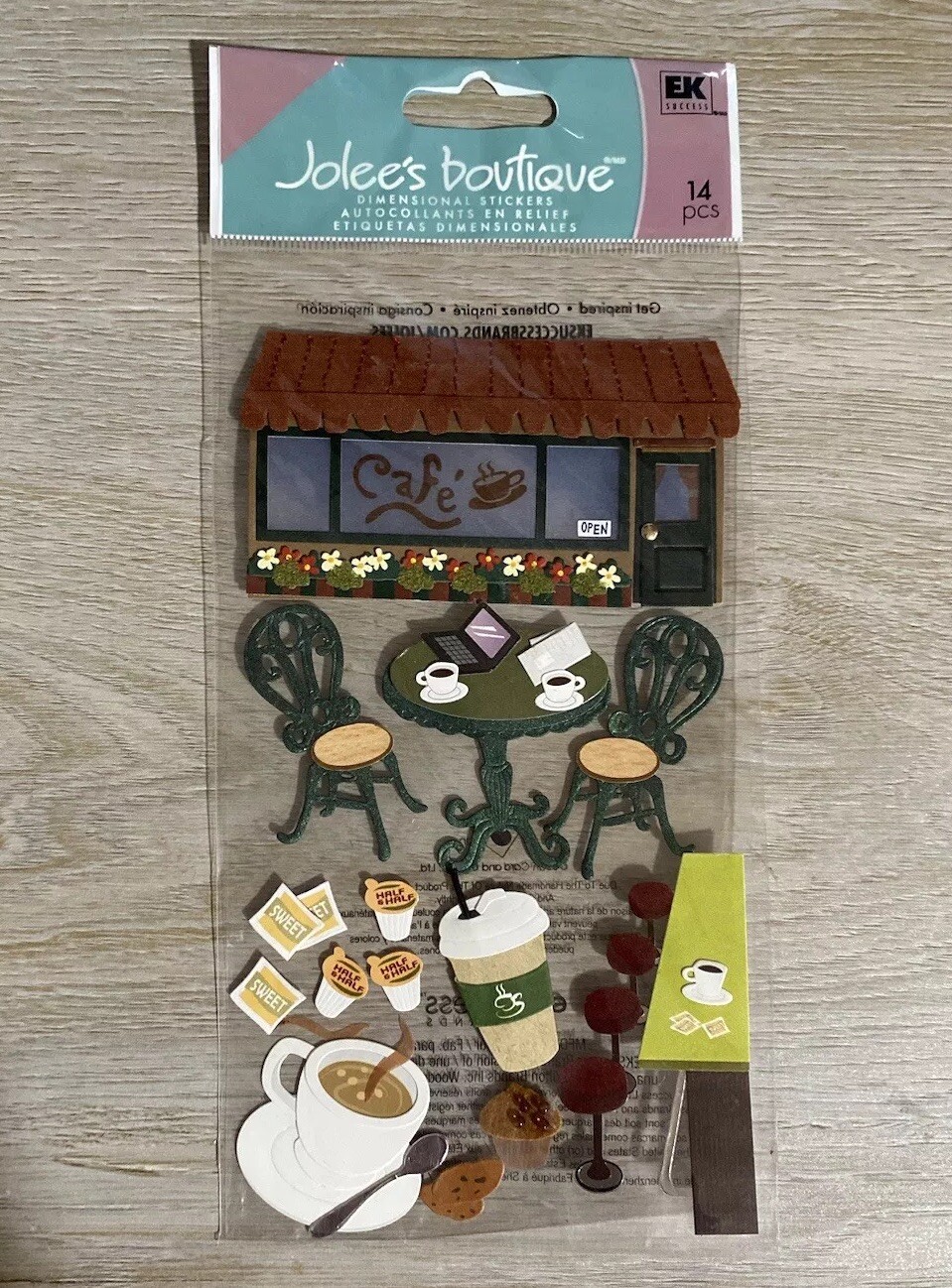 VERY RARE Jolees Coffee Cafe Shop Pastry Restaurant 3D Scrapbook Stickers