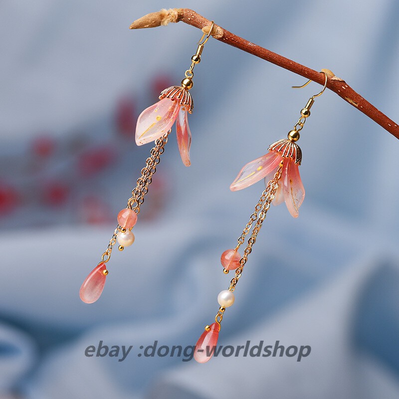 China Coloured Glaze/Pearl/Crystal Tassels Tibetan Style Vogue Earbob Earrings
