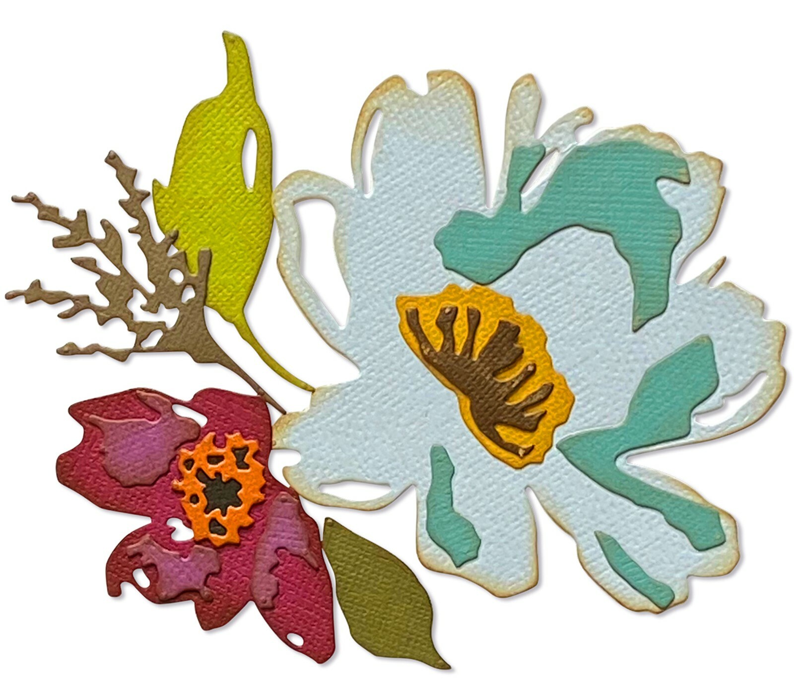 Sizzix Thinlits Brushstroke Flowers #3 5pc set #665360 Retail $19.99 Tim Holtz