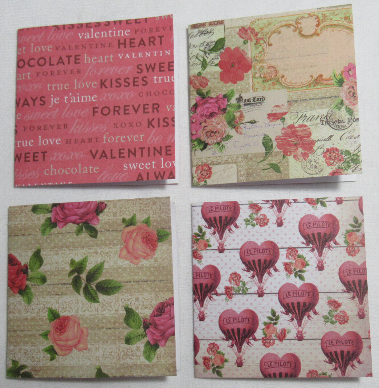 Valentine’s Day Handmade Gift Tag Card blank 3″ x 3″ 1 each style Lot Set of 12