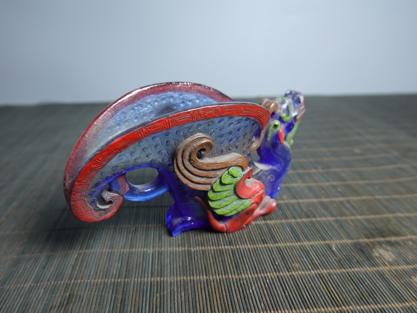 5.5″ Collect Old China Coloured Glaze Painted Dragon-shaped Gong Wine Vessel Cup