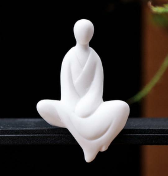 3.1″ Chinese White Porcelain Ceramics Buddhism Buddha Figurine Statue Statues 2