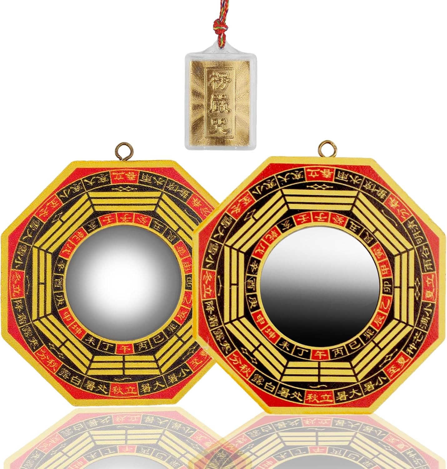 3 PCS Traditional Chinese Bagua Mirror Set – 4 Inch Concave & Convex Feng Shui M