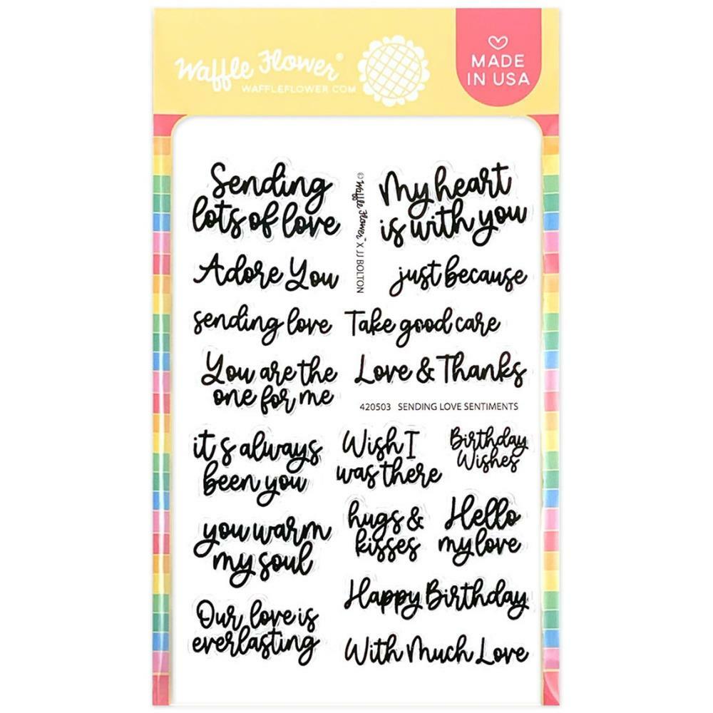 Waffle Flower “SENDING LOVE SENTIMENTS” Clear Photopolymer Stamps