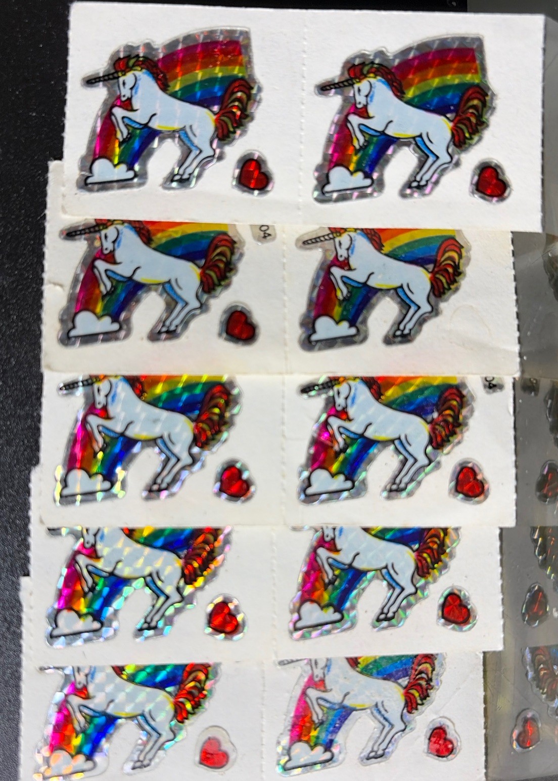 5 VINTAGE 80’S PRISM STICKER STRIPS 10 STICKERS INCLUDED