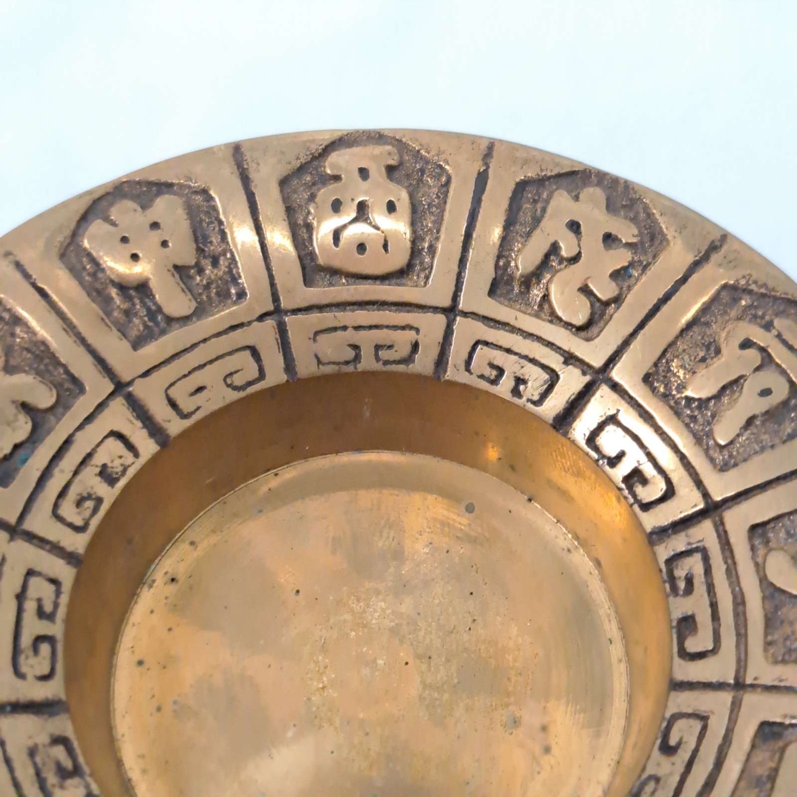 Vintage Chinese Zodiac Brass Ashtray/Trinket Dish Astrological – Set Of 2