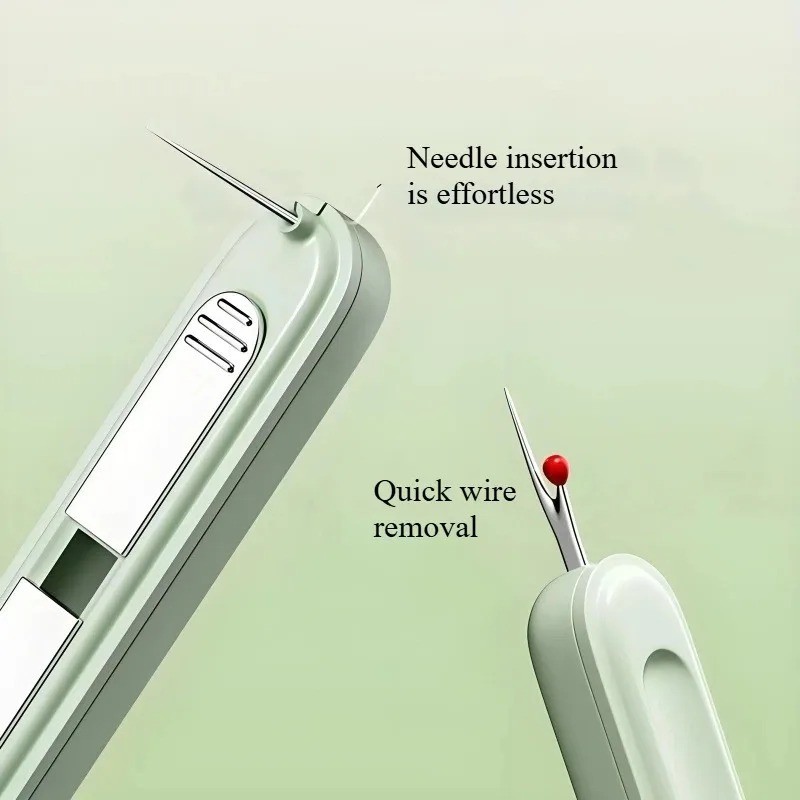 1/2PCS 2 in1 Needle Threader and Seam Ripper,Plug-in Needle Threader Stretchable