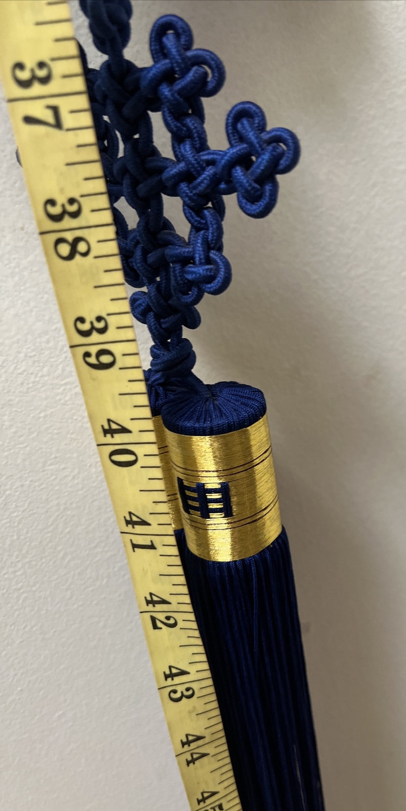 Vintage Chinese Long Enamel Cloisonne Multi Colored Knotted Tassel Wall Hanging