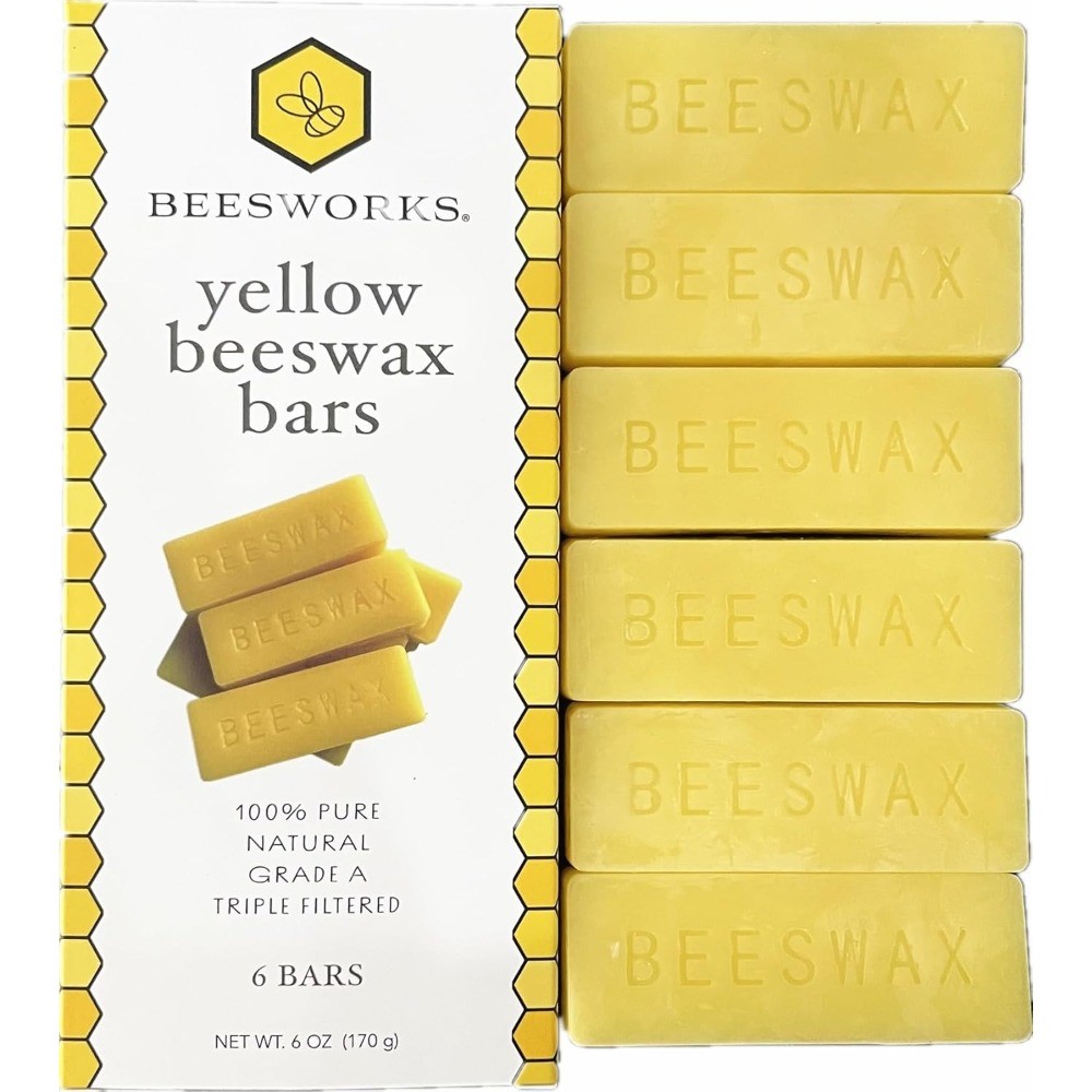 Yellow beeswax blocks, triple-filtered beeswax, 1 oz/block – 6 blocks/pack