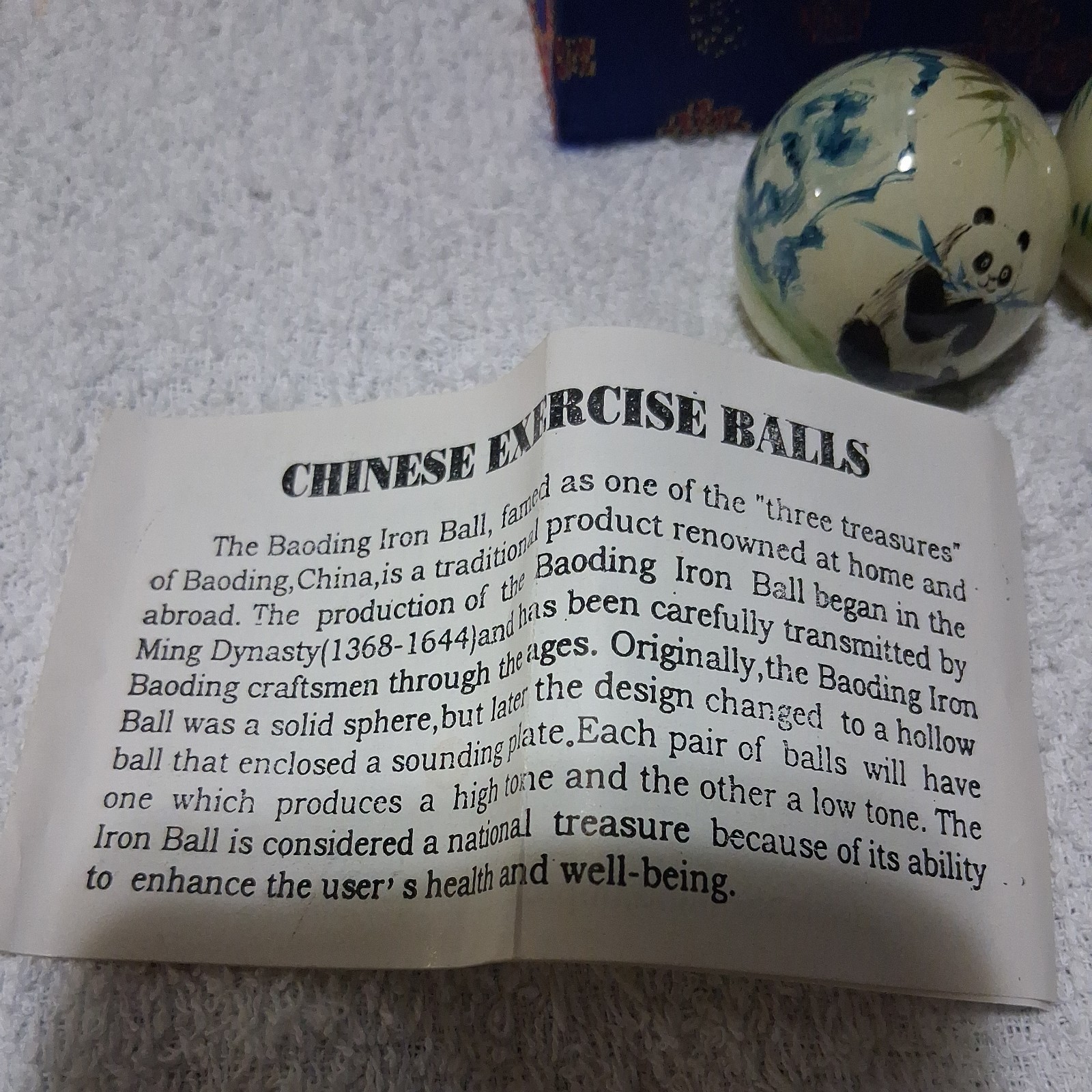 Vintage Panda Bear Enamel Boading Meditation Balls