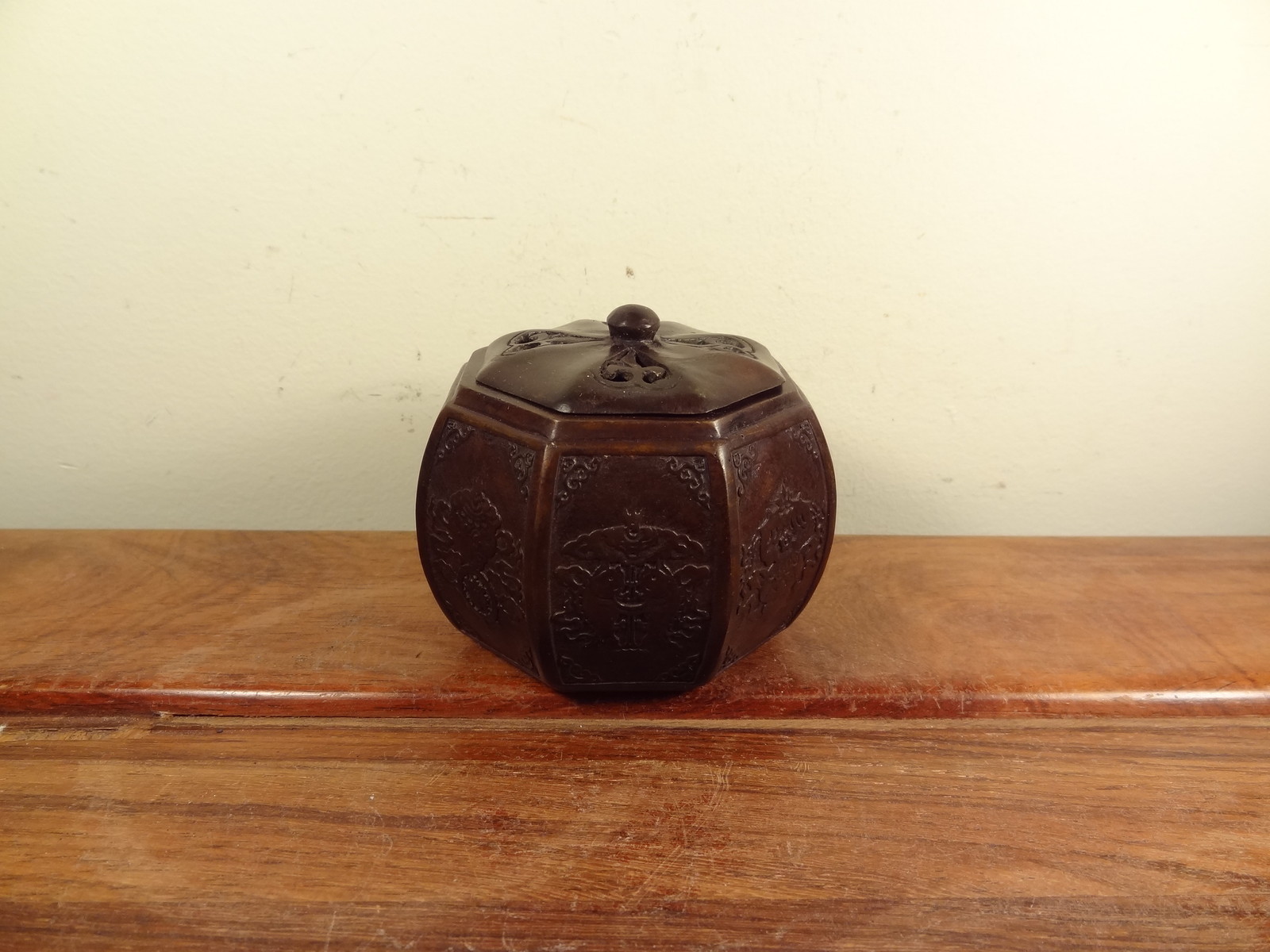 Old Bronze Incense Burner – Pumpkin Design