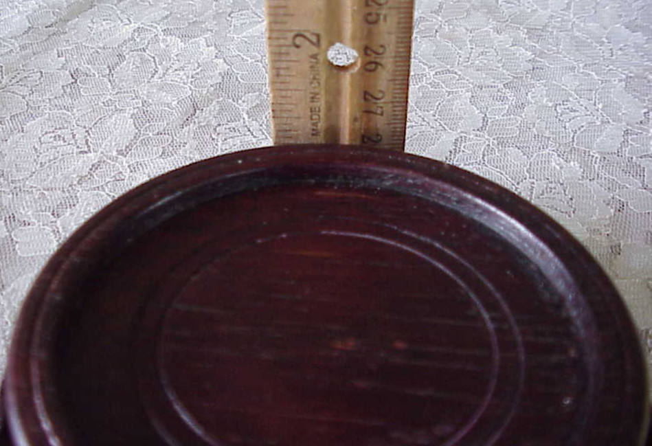 Vintage Chinese Carved Wood Vase Stand Display Urn 4″ Outer Diameter