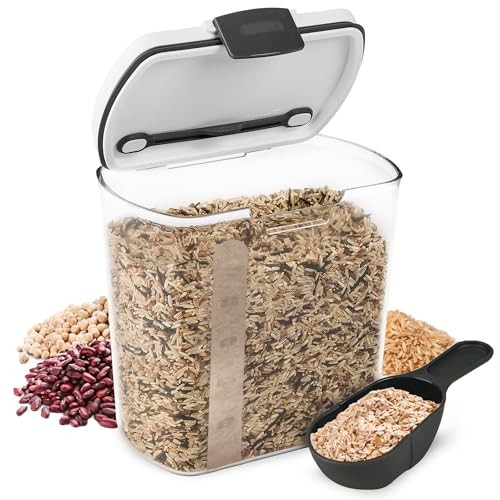 2.5-Quart Grain Storage Container with Hinged Lid, Clear – BPA-Free, 1 Piece