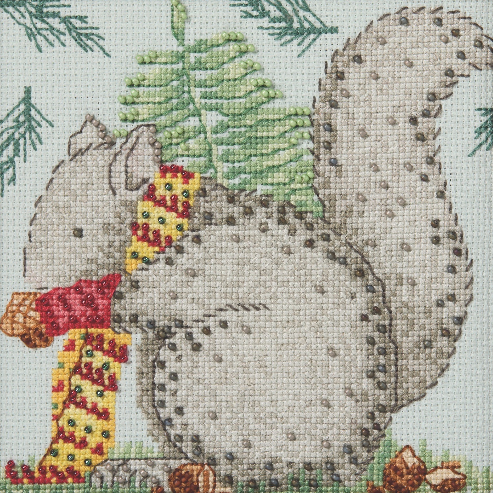 Nutty Squirrel Cross Stitch Kit Mill Hill 2026 Debbie Mumm Woodland Friends
