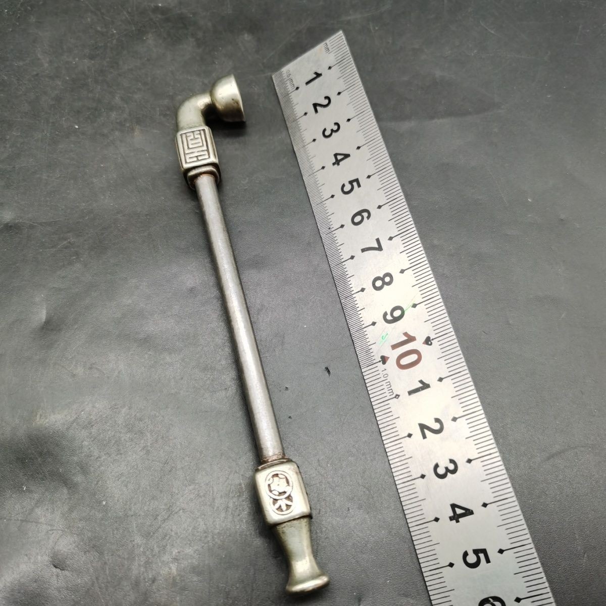 Vintage Copper Smoking Pipe 14cm Iron Stem Antique Style Craft Decor Collectible