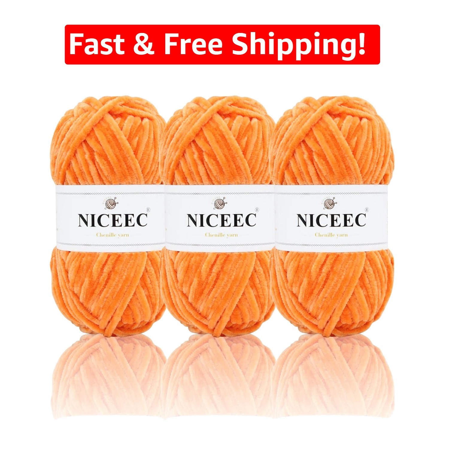 100% Polyester Soft Chenille Yarn – Perfect for Knitting & Crochet Creations