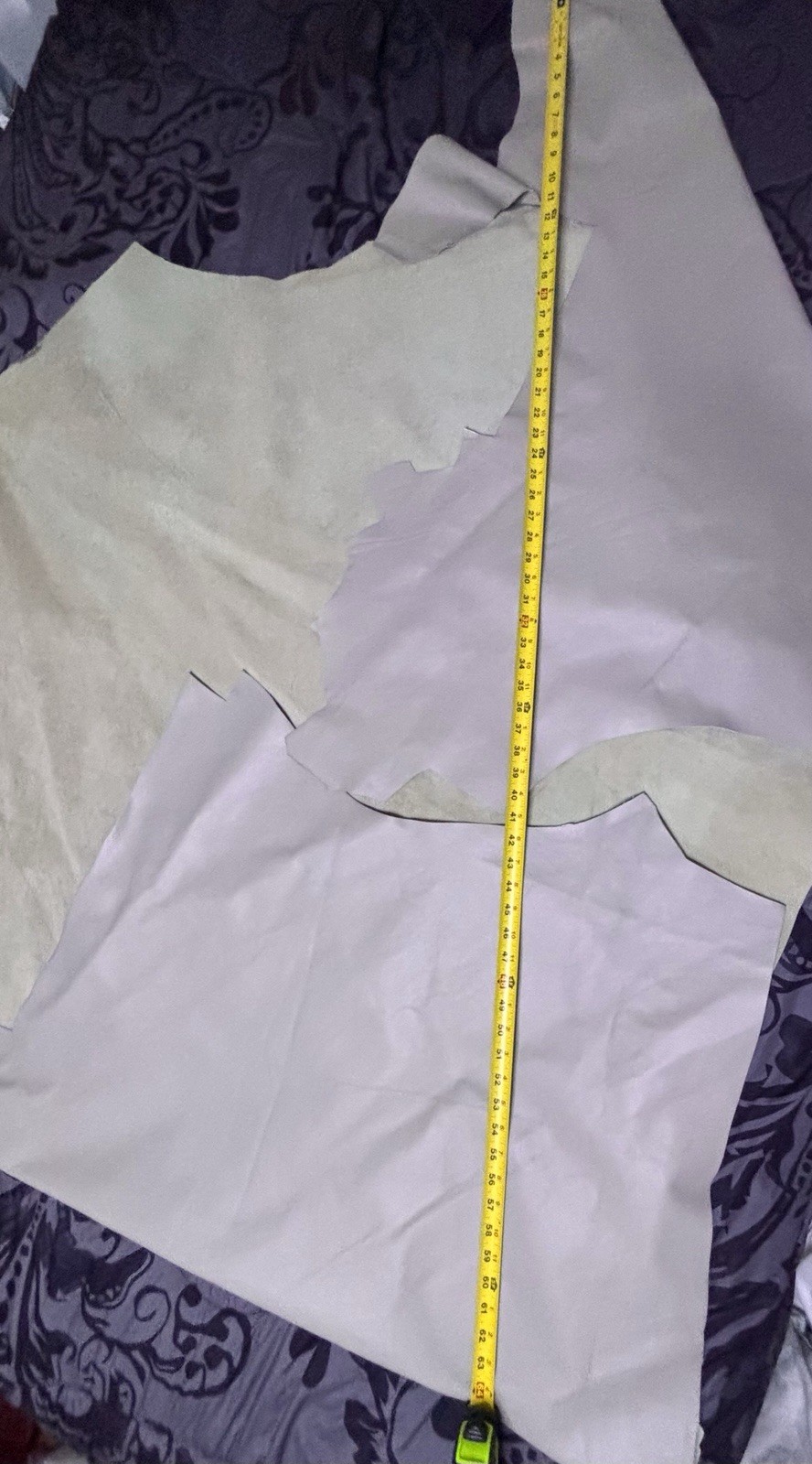 Light Gray Leather 5 Lb Partial Cow Hide 5’ X 6’ Remnant Leather Club Italy