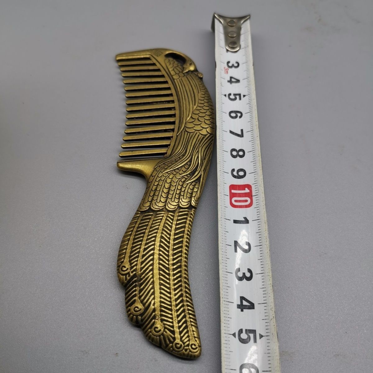 Vintage Brass Peacock Comb Handmade Copper Alloy Hair Care Styling Comb
