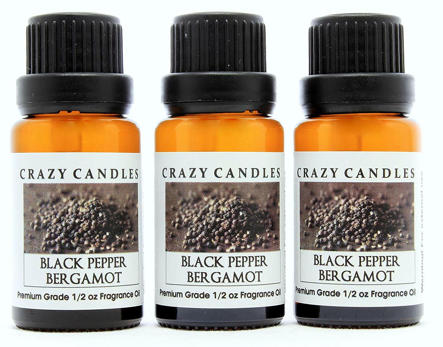 3 Black Pepper Bergamot 1/2oz Premium Grade Scented Fragrance Oil Crazy Candles