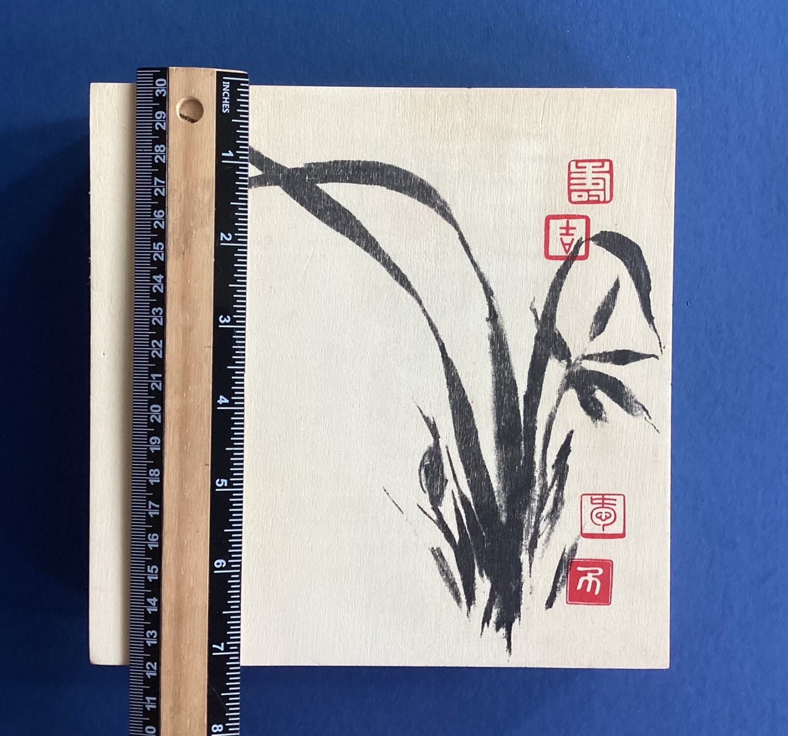 Chinese Chop Pack w 4 Double-Sided Chops Ink & Instructions in Wooden Gift Box