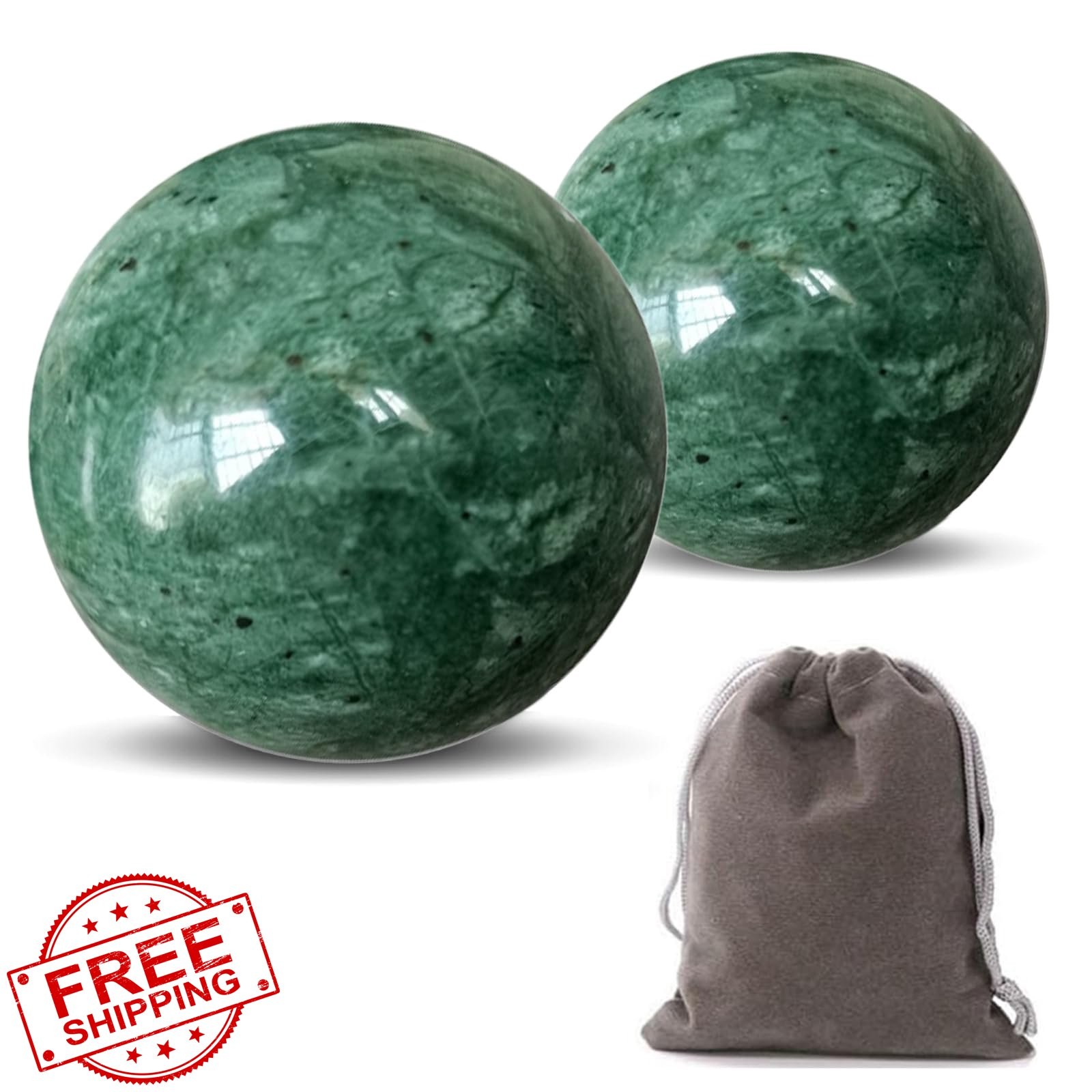 Hmsddan Baoding Balls Dark Green Small 1.38″ 2pc