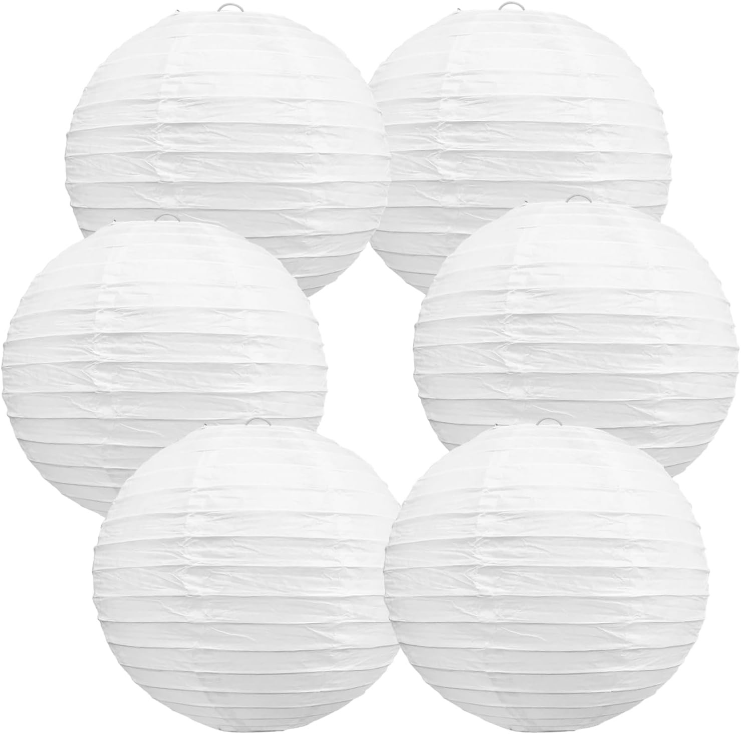 12-Inch White Paper Lanterns Decorative Chinese/Japanese Hanging round Paper Lan