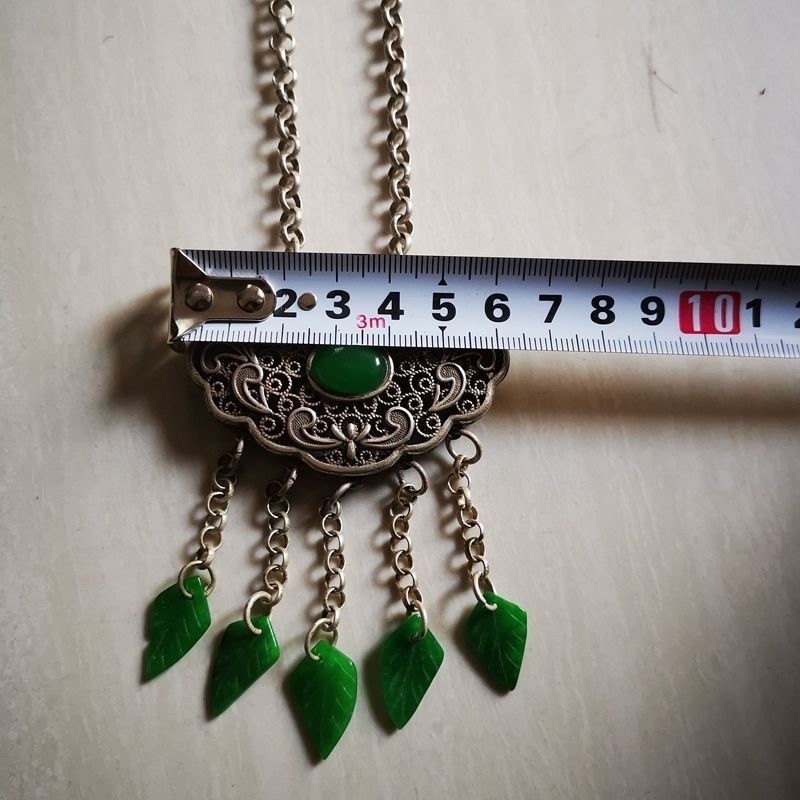 Collect Antique China Silver gemstone pendant Gem Jewelry pendant jade pendant