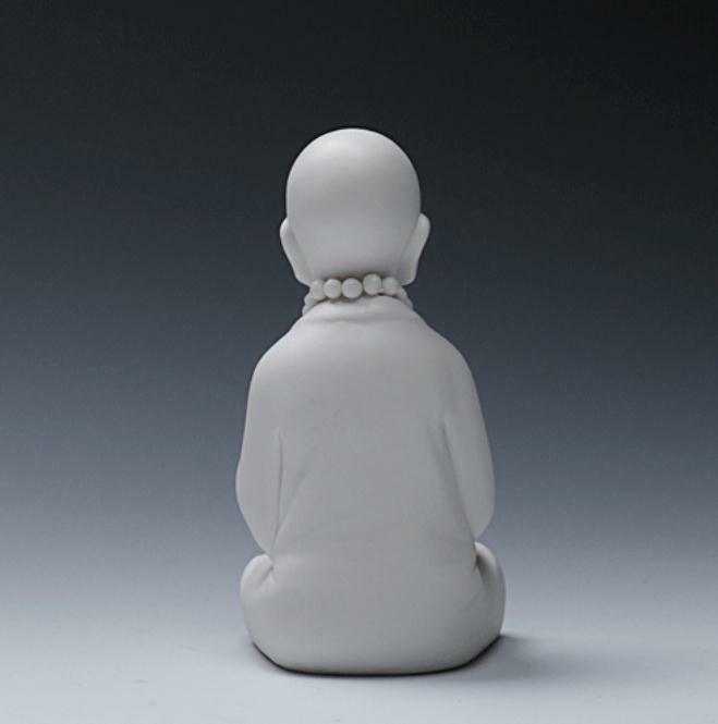 6.4″Chinese White Porcelain Ceramics Lovable Little Monk Figurine Statue Statues
