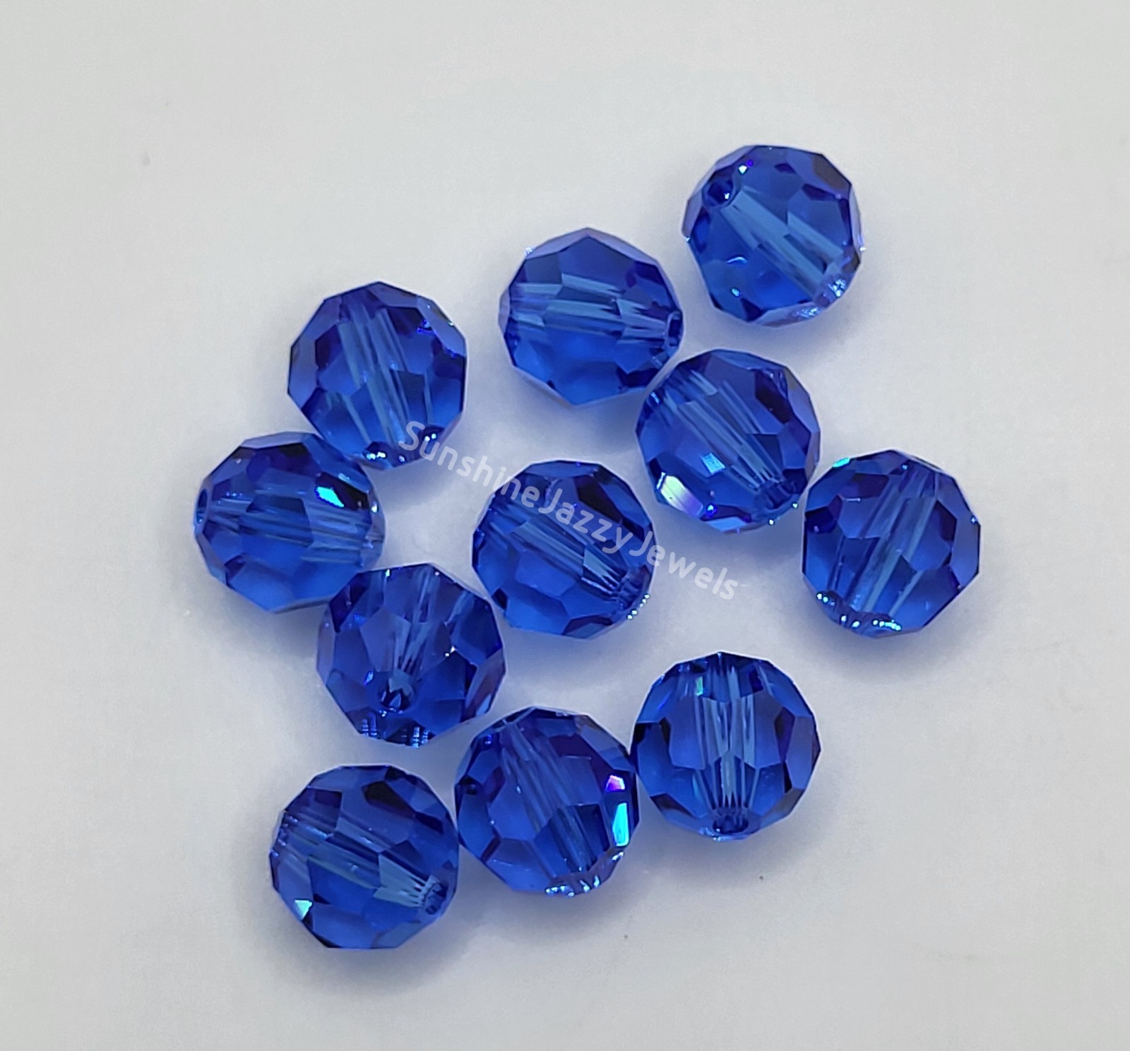 Swarovski Crystal Sapphire Faceted Round 5000 Beads; 4mm, 6mm, 8mm, 10mm