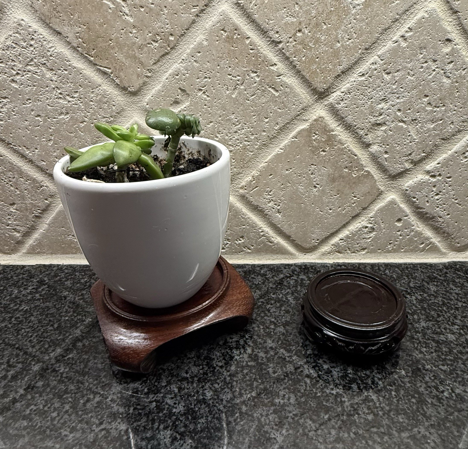 2 Wooden Pedestal Display Stands: For Paperweights, Figurines & Collectible