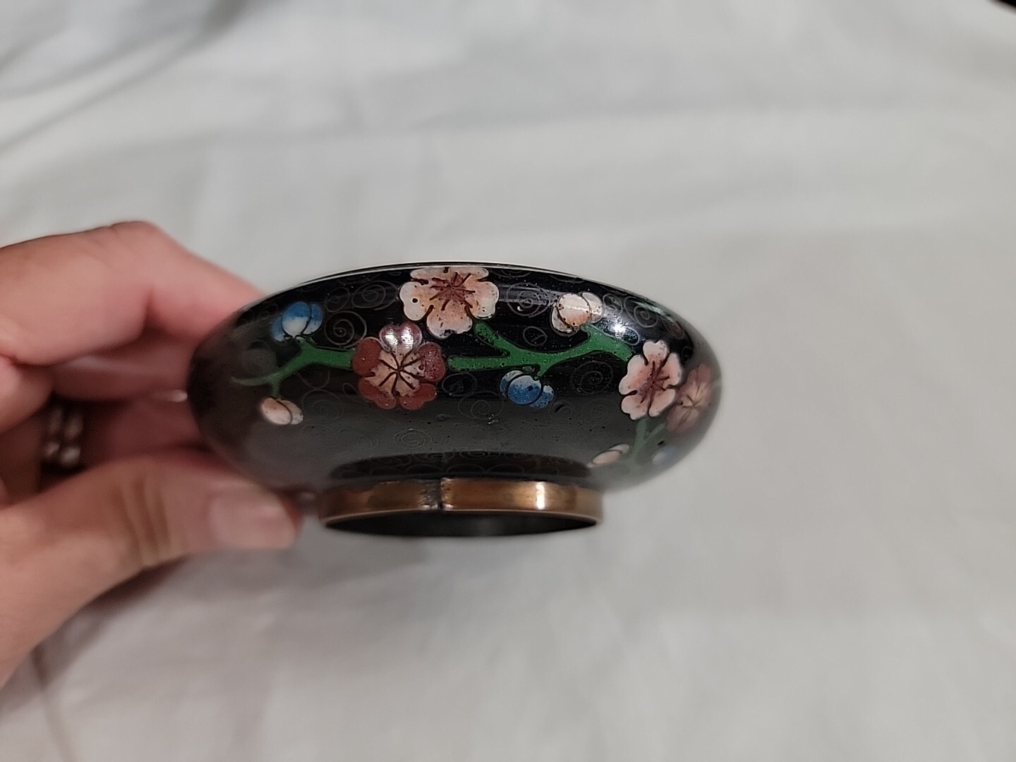 Chinese Cloisonné Black & Blue Enamel Chinese Republic Period 1910-20s
